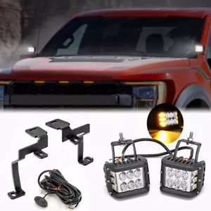 60W 4'' Amber Side Strobe Light+Ditch Mounts+Wire For F150 2021-2024 Ford F-150 - Foto 1 di 9