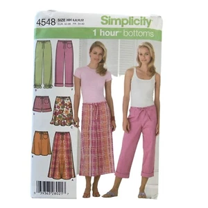 Simplicity Sewing Pattern 4548 Pants Shorts Skirts Misses Size 6-12 - Picture 1 of 2