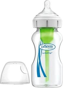 Dr. Brown's Natural Flow Options+ Anti-Colic Wide Neck Baby Bottles, Glass, - Picture 1 of 8