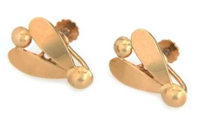 Tiffany & Co. 14k Yellow Gold Floral Huggie Earrings - Picture 1 of 6