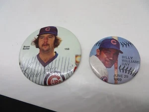 1969 BILLY WILLIAMS DAY PIN AND 1976 BRUCE SUTTER ROOKIE PIN - Picture 1 of 7