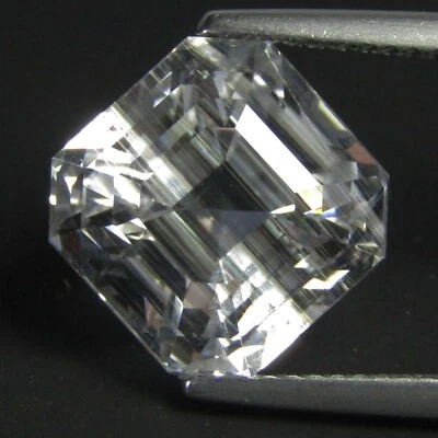 Impresionante piedra preciosa Brasil corte esmeralda topacio blanco rutilo natural 8,87 quilates Ref-VDO Foto 1 de 4