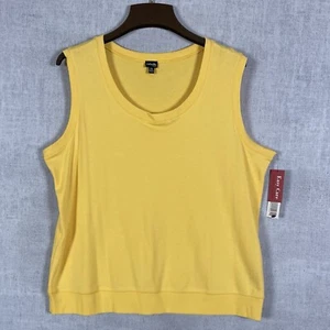 Rafaella Women’s Yellow Sleeveless Tank Top 2X Stretch Knit Lightweight NWT - Picture 1 of 9