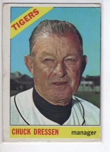 Tarjeta de béisbol 1966 Topps Chuck Dressen Detroit Tiger #187 P - Imagen 1 de 1