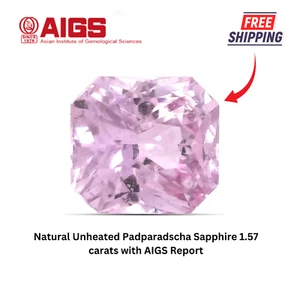 Certified Padparadscha Sapphire Gemstone Natural Padparadscha Sapphire 1.57cts - Picture 1 of 6
