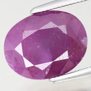 4.5ct  10.7x8.5mm Oval 100%Natural Unheated Purplish Red Ruby Guinea, Africa - Picture 1 of 4