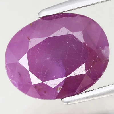 4.5ct  10.7x8.5mm Oval 100%Natural Unheated Purplish Red Ruby Guinea, Africa - Image 1 of 4