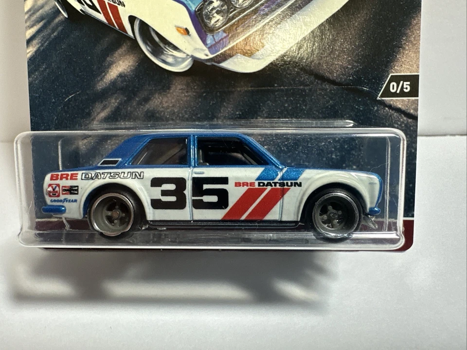Hot Wheels Car Culture Race Day Bre Datsun Bluebird 510 Read Ships in Protector - Image 1 of 4