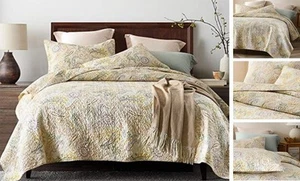 Cotton Bedspread Quilt Sets, Reversible Bedding Coverlet Sets Comforter, - Picture 1 of 5