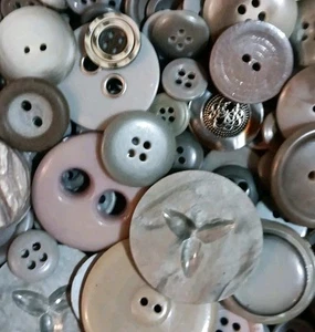 Botones Vintage Color Perla Mezcla Tintes Tonos Púrpura Lunar Beige Gris Tonos - Imagen 1 de 7