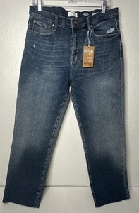 Kensie Jeans The Allie High Rise Slim Straight Ankle Raw Hem Womens Size 12/31 - Picture 1 of 15
