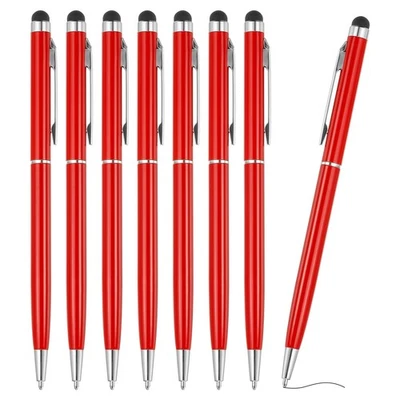 Ballpoint Pen with Stylus Tip, 8Pcs Black Ink Stylus Pen, Red - Image 1 of 4