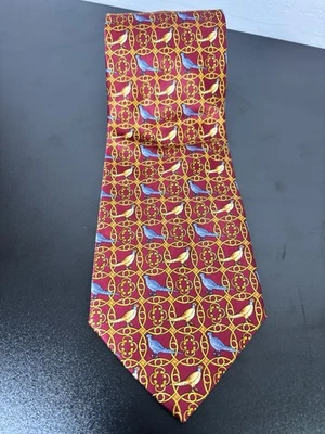 Corbata de seda para hombre Jaeger estampado faisán vintage 10,5 cm Foto 1 de 4