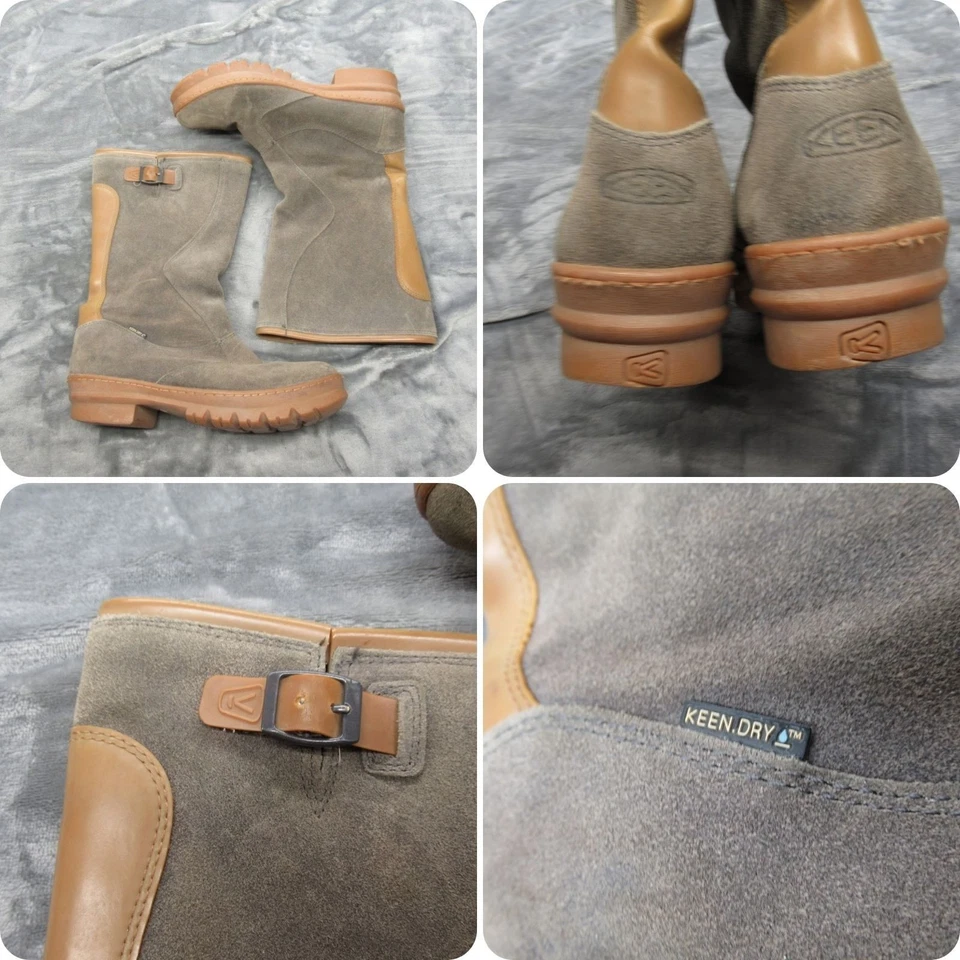 KEEN Dry Leather Boots Women 10 Tan Waterproof Suede Waxed Willamette Midcalf - Image 1 of 4