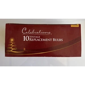 Celebrations Vintage Replacement Bulbs, Clear, Box of 10, Indoor/Outdoor, NIB !! - Picture 1 of 4