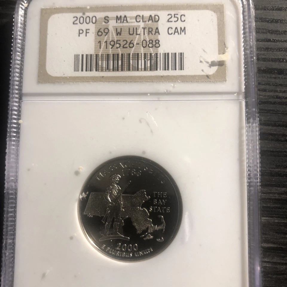2000-S Proof State Quarter, Massachusetts,  PF69 Ultra Cameo, - Image 1 of 1