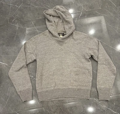 Men's Double RL RRL Cotton Wool Pullover Hoodie Grey Small Ralph Lauren RARE - Image 1 of 4