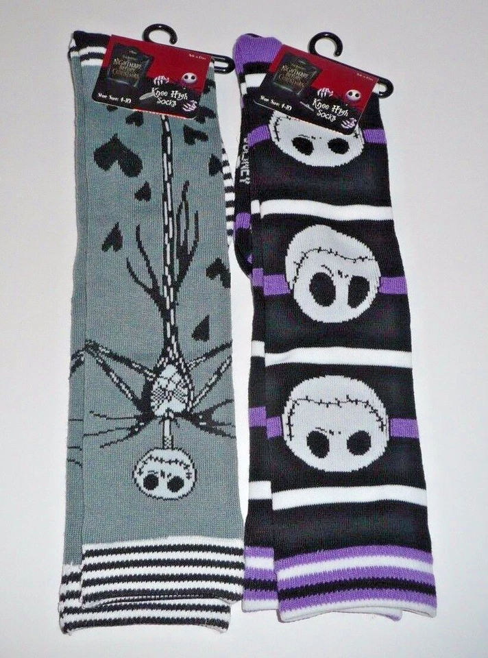 Nightmare Before Christmas Lot of 2 Pairs of Knee High Socks Women's Jack 4-10 - Image 1 of 4