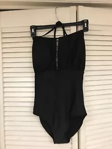 Bobbie Brooks Black 1 Piece Swimsuit NWT - Picture 1 of 3
