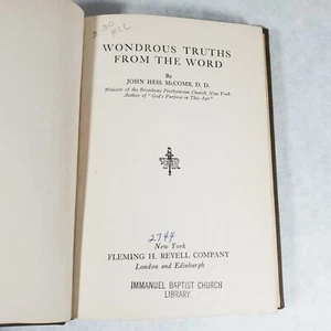 Wondrous Truths from the Word - 1943 Hardcover by John Hess McComb - RARE! - Picture 1 of 12