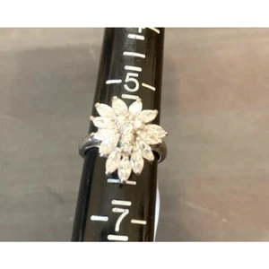 Sterling Silver Cubic Zirconia Ring Size 6 - Picture 1 of 7