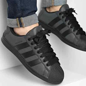 Adidas Originals Superstar Men's Athletic Shoe Black Sneakers Trainers #203 - Picture 1 of 6