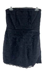 NWT XXI Los Angeles Black Lacy Strapless Lined Dress SZ S - Picture 1 of 6