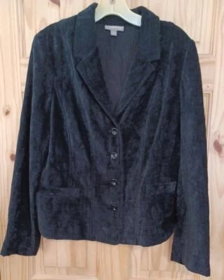 Croft & Barrow Women's Blazer Sz 16 Black Velour Soft Comfy Work Office - Image 1 of 4