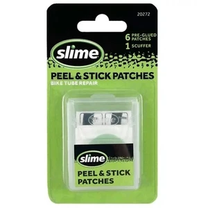 Slime Peel & Stick Bicycle Tube Patches 6pc 1 Scuffer biking emergency on-the-go - Picture 1 of 1