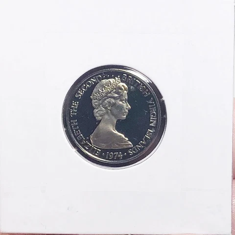 1974 British Virgin Islands 5 cents proof WORLD COIN Cover