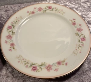(2) Grant Crest Fine China Diane 7-5/8 Salad Plates - Floral Gold Trim - Picture 1 of 6