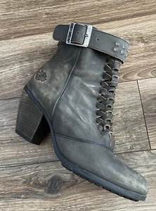 Harley Davidson Women’s Boots Size 9.5 Calking Smoke Distressed Only Worn Twice  - Picture 1 of 15
