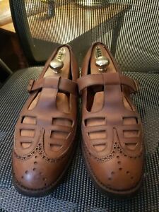 one of kind FOSTER & SON  light brown  men's wingtip  sandals shoe size 10.5