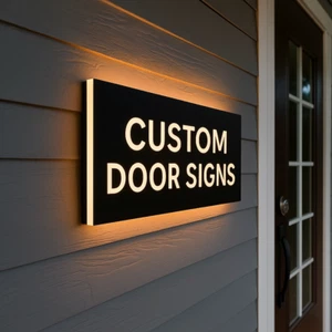 Custom LED House Number Sign Outdoor Modern Personalised Number & Street Plaque - Picture 1 of 7