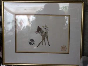 Serigraph Bambi Thumper Matted  Cell Framed Walt Disney Company Limited Edition - Picture 1 of 13