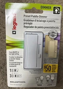 Legrand Dimmer a bilanciere radiante 450W per lampadine LED/CFL/alogene/incandescenza, 3 vie - Foto 1 di 4
