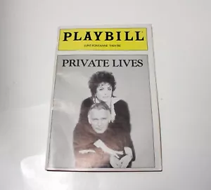 Private Lives Playbill Lunt-Fontanne Theatre New York giugno 1983 Taylor/Burton - Foto 1 di 5