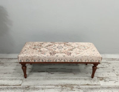 handmade furniture, sitting bench, entry bench, boho bench, ottoman bench - Image 1 of 4