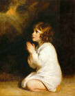 Handpainted  Art Oil painting The Infant Samuel little girl Prayer canvas