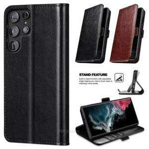 For Samsung Galaxy S20 S21 S22+ S20 FE S22 Ultra Flip Leather Wallet Case Cover - Picture 1 of 24