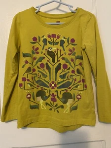 EUC Tea Collection S small 4-5 Flowers Birds Graphic Print Long Sleeve T Shirt - Picture 1 of 4