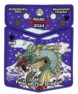 OA ACHPATEUNY 803 BSA LEJANO ORIENTE 2024 NOAC 2 PARCHES DRAGÓN AZUL CAPÍTULO SHAONAXAN - Imagen 1 de 2
