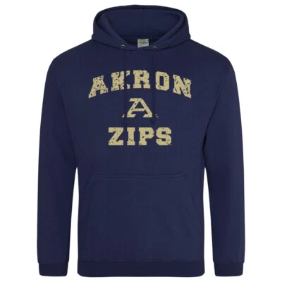 University of Akron Zips Distressed Retro Logo Akron Zips Hooded Sweatshirt - Image 1 of 3
