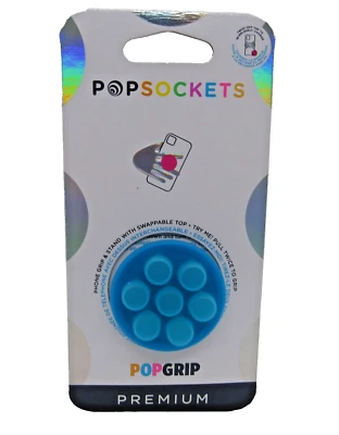 PopSockets Phone Grip Stand Electric Blue Squishy Popper POPGRIP Popsocket - Image 1 of 4