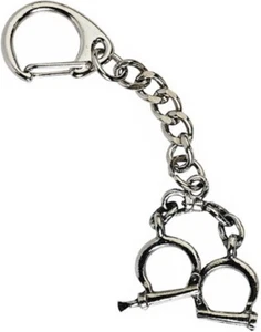 Handcuffs / Manacles Crafted from UK Pewter Key Ring (WA) HANDKR - Picture 1 of 3