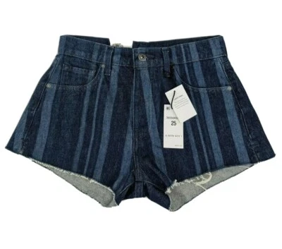 $128 Levi’s Made & Crafted Hi-Rise Denim Shorts Cheeky Size 25 26 Raw Hem - Image 1 of 4
