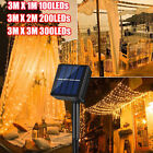 Solar LED Curtain String Light Copper Wire Garland Light 8 Modes Xmas Room Decor