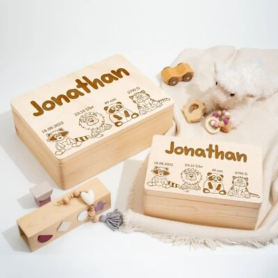 Personalisierte Erinnerungskiste | Erinnerungsbox Taufgeschenk Geschenk Geburt - Bild 1 von 4