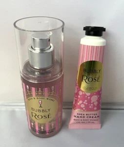 Bath & Body Works BUBBLY ROSE Fragrance Mist 2.5oz Travel Size & Hand Cream Set - Picture 1 of 1