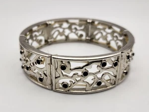 Bracciale donna in acciaio inox con perline nere espandenti, OS - Foto 1 di 9